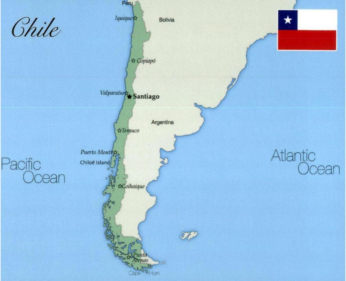 地图智利的城市