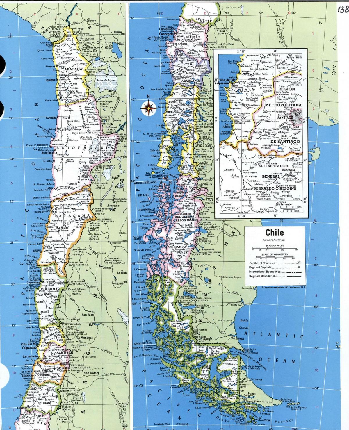 地图中详细智利