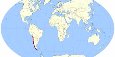 世界上的地图显示智利