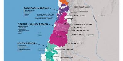 智利的葡萄酒之乡地图