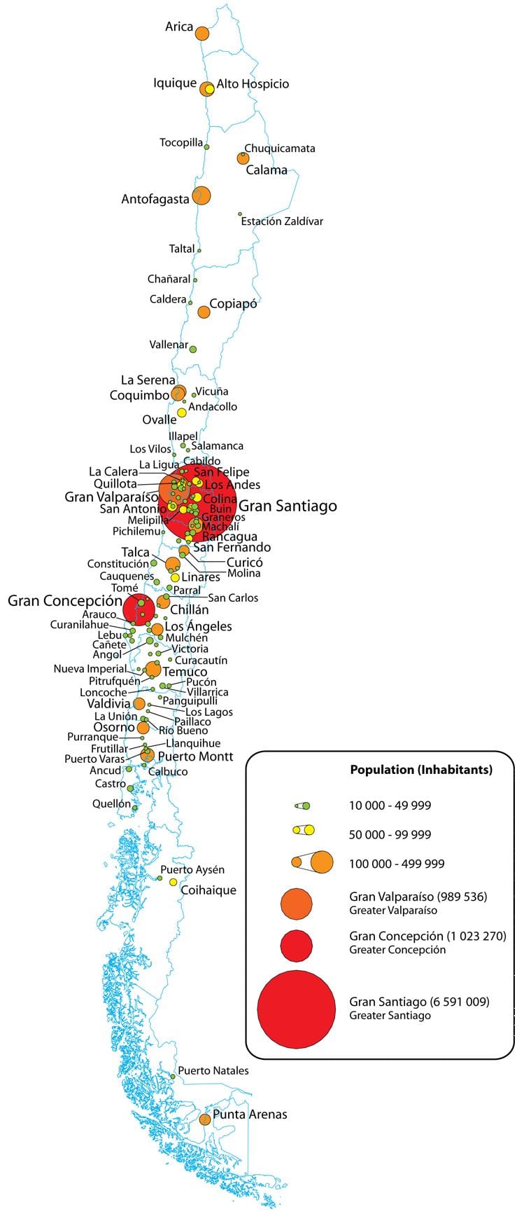 智利人口密度地图