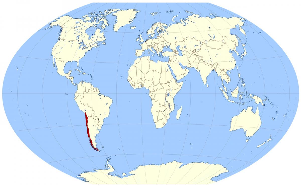 世界上的地图显示智利