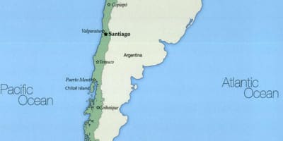 地图的特木科（temuco），智利